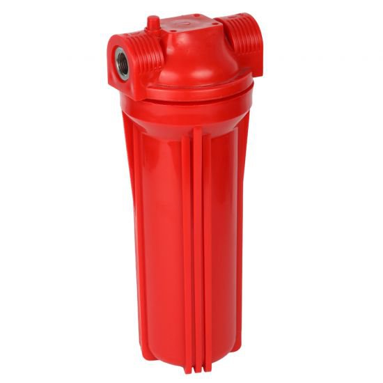 Фильтр магистральный для горячей воды (3/4", без картриджа, непрозрачный красный корпус 10")