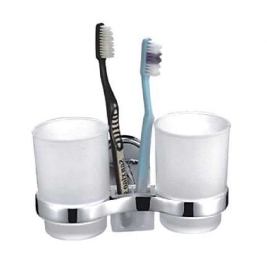 Держатель LEDEME L1908 (с 2 стаканами, стекло, с подставкой для зубной щетки)