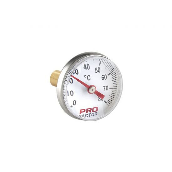 Термометр биметаллический d 40мм, аксиальное присоединение 1/4" (0-80*С) PF SG 866 (1/80)